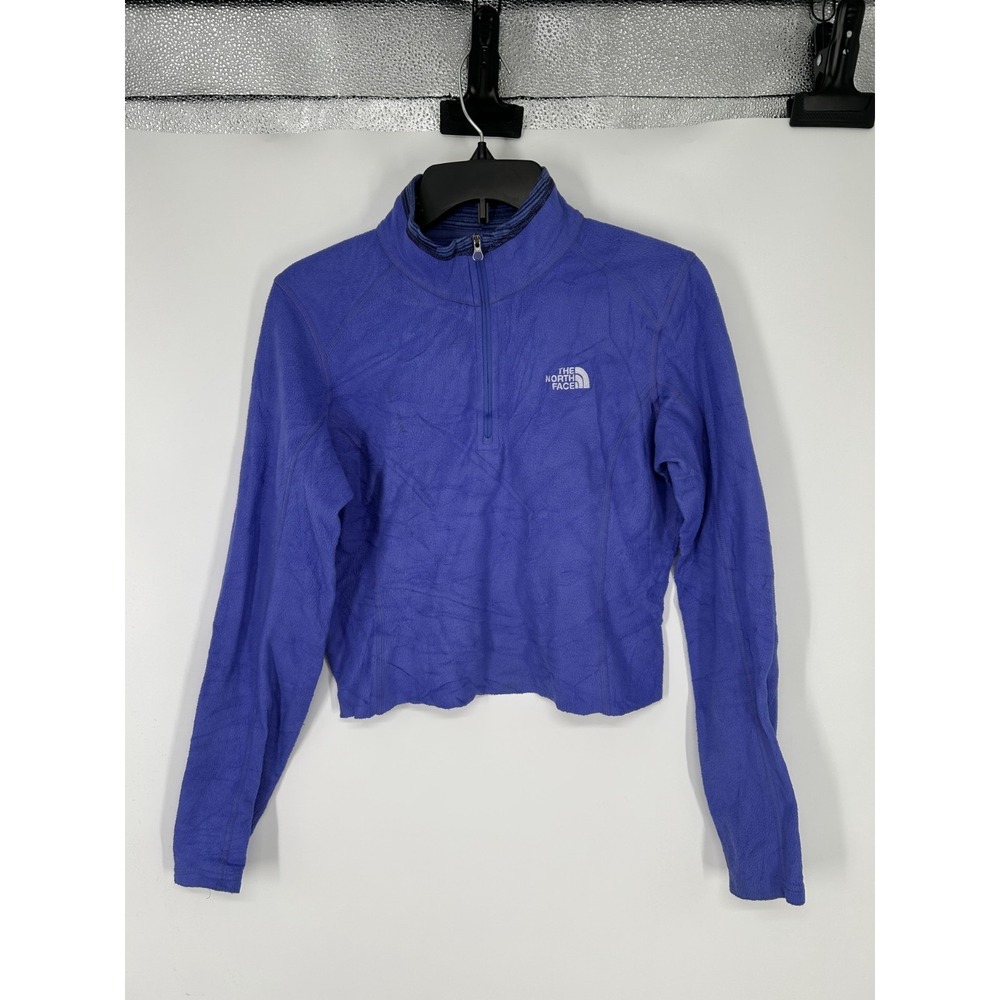 The North Face Glacier Sweater Womens Medium Cropped Crop Fleece Quarter 1/4 Zip